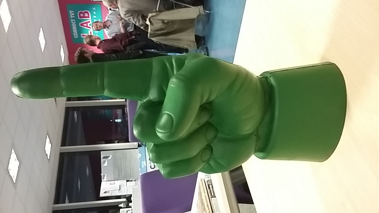 New 3D technolgy producing a green pointy finger to mean business